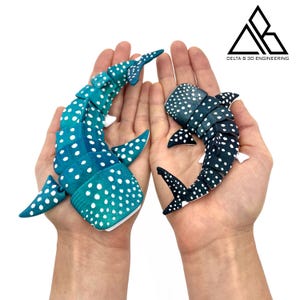 Juguete antiestrés de tiburón ballena - Tiburón ballena articulado - Adorno de escritorio - Impresión 3D - Sueño para los amantes de las ballenas, los tiburones y el océano