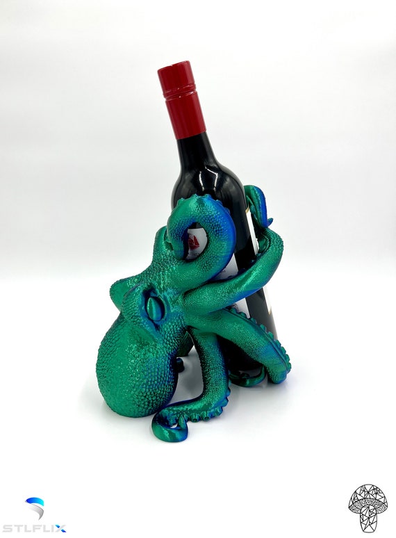 Octopus Wine Bottle Holder Rack 3D Printed - Etsy Israel