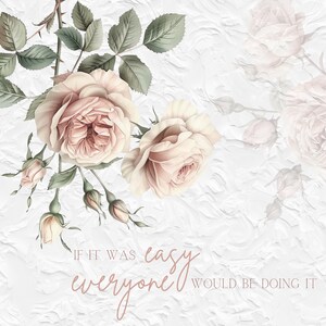 Vintage French Rose Clipart: Zestaw retro kwiatowy PNG (pobieranie cyfrowe) zdjęcie 5