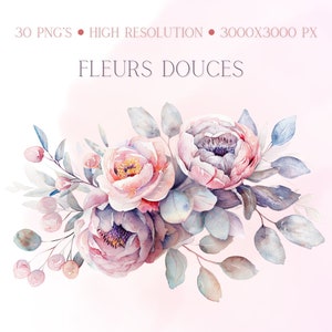 Pink & Mauve Floral Clipart Pink Floral PNG Watercolor Floral Arrangement Clipart Purple and Pink PNG Wedding Invitation Clipart Floral PNG