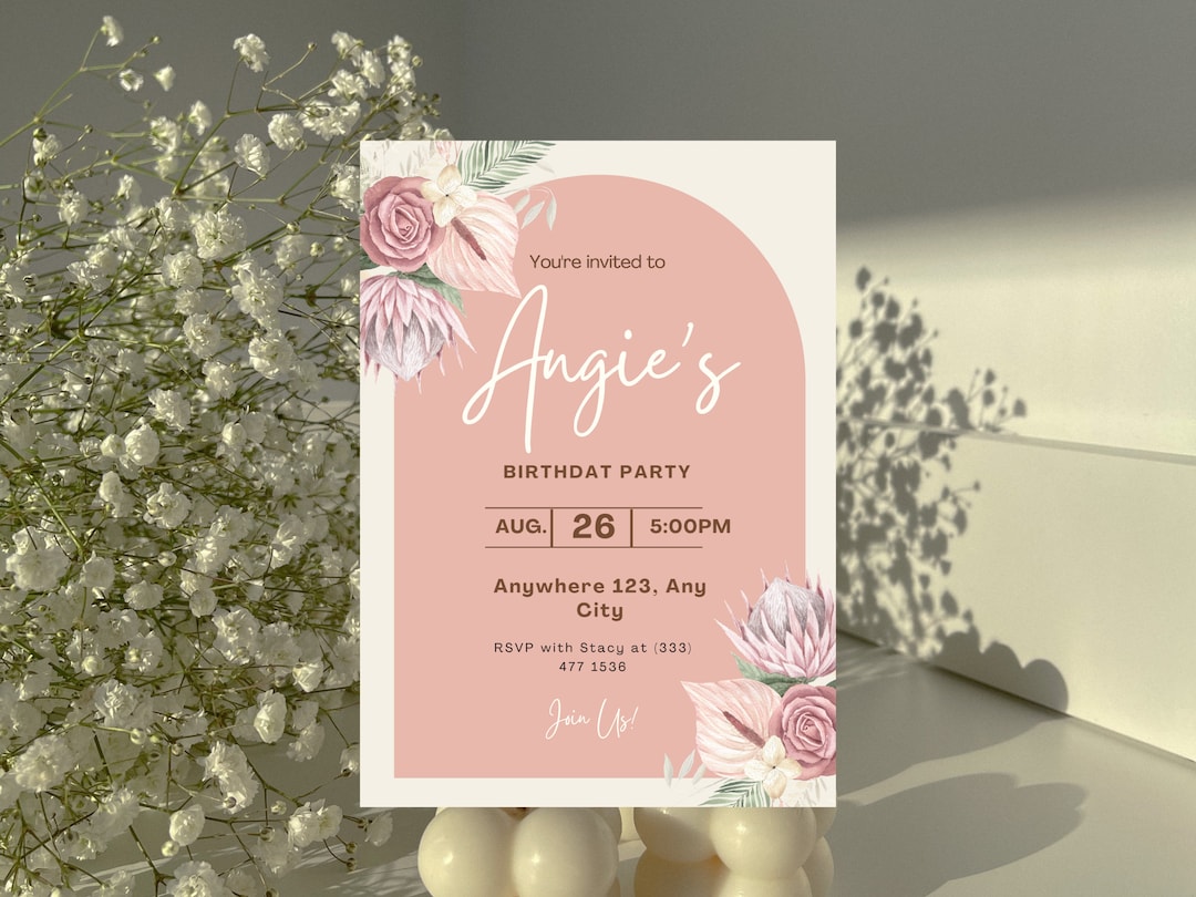 Editable Birthday Invitation Template- Printable - Shopdigitalinvites
