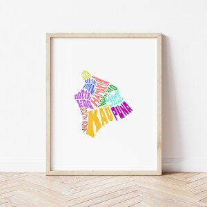 Big Island Karte, Distrikte von Hawaii County, Original Design, zum Ausdrucken