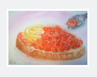Watercolor Wall Art Food, Printable Painting, Digital Print Product pdf
