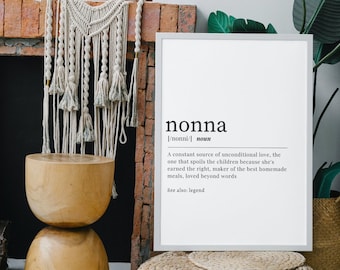 Nonna Definition, Mother's Day, Gifts for Nonna, Wall Art, Mother's Day Printable, Definition of Nonna, Gifts for Wife, Printable Wall Art