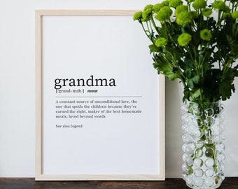 Grandma Definition, Mother's Day, Gifts for Grandma, Wall Art, Mother's Day Printable, Definition of Grandma, Gifts for Wife, Digital Art
