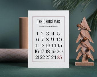 Christmas Countdown Digital Download, Christmas Gallery Wall, Xmas Printable, Christmas Wall Printable, Wall Digital Art, Printable Art