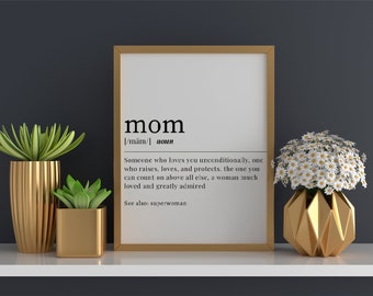 Mom Definition, Mother's Day, Gifts for Mom, Wall Art, Mother's Day Printable, Mother Definition , Gifts for Wife, Printable Wall Art
