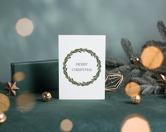 Christmas Wreath Digital Download, Christmas Gallery Wall, Xmas Printable, Christmas Wall Printable, Wall Digital Art, Printable Art