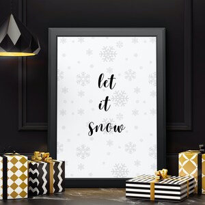 Let It Snow digitaler Download, Weihnachtsgalerie Wand, Xmas druckbare, Weihnachtswand druckbare, Wand digitale Kunst, druckbare Kunst, Feiertage