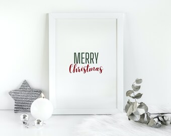 Merry Christmas Download, Christmas Gallery Wall, Xmas Printable, Christmas Wall Printable, Wall Digital Art, Printable Art, Holidays