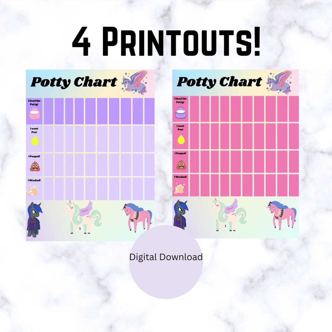 Potty Training Chart Unicorn Potty Chart Printable Potty Etsy