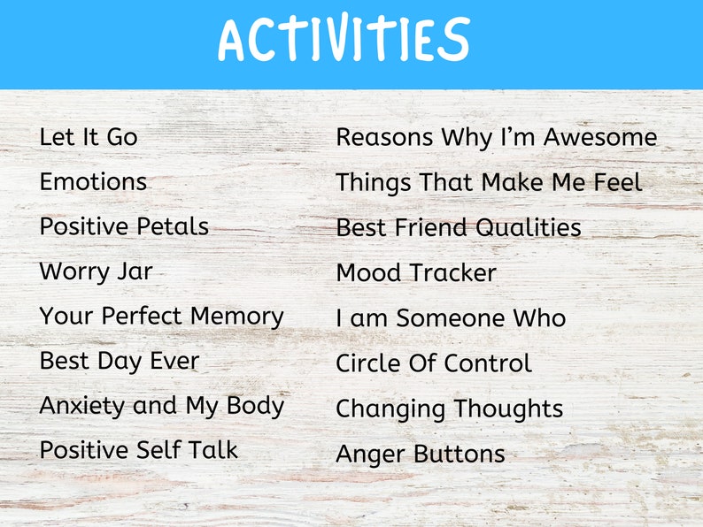 Kids Mental Health Printable Bundle, Anxiety Worksheets for Kids and Teenagers, Kids Therapy Activiy, Trauma Worksheets, Therapy Activities image 3