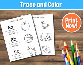 Tracing Pages for Kids, Learn to Spell for Preschool and Kindergarten, Handwriting Practice, Coloring Pages for Kids, Printable Learning
