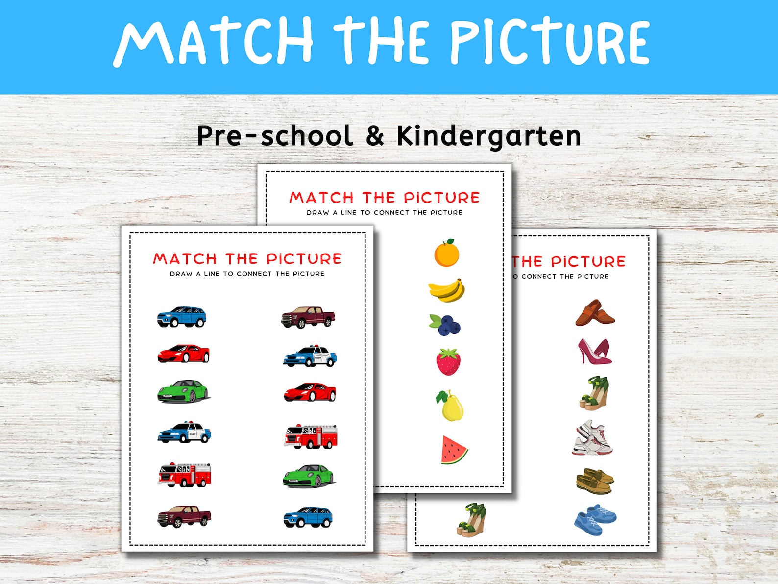 3 Year Old Worksheets, Preschool Worksheets, Matching Shapes, Printable