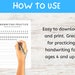 Handwriting Practice Sheets, Handwriting for Kids and Adults, Kids