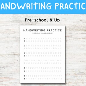 Hojas de práctica de escritura a mano, escritura a mano para niños y adultos, hoja de trabajo para niños imprimible, imprimible para educación en casa. rastreo de letras de educación en el hogar