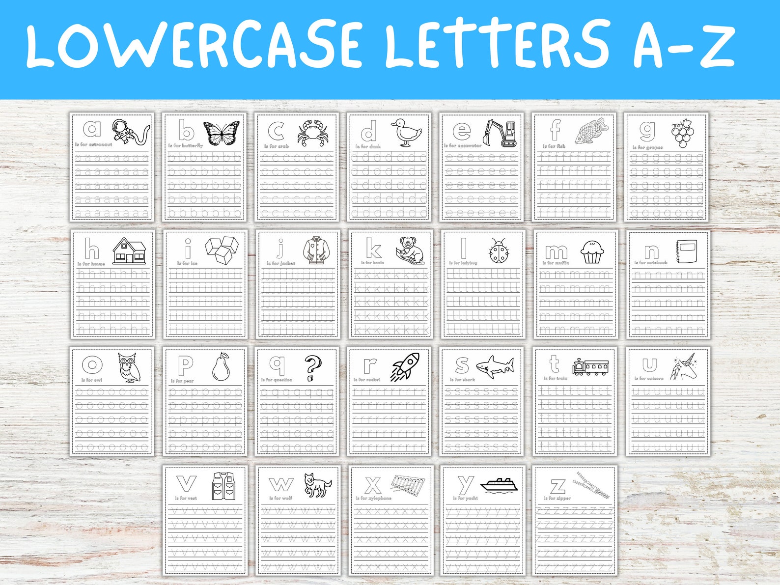 Printable Alphabet Workssheet, Coloring Page, Handwriting Worksheet ...