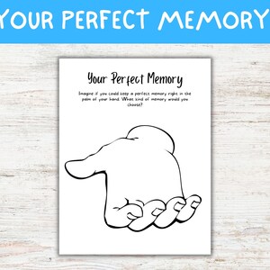 Su hoja de trabajo de memoria perfecta, manejo de la ansiedad, ejercicio de pensamientos positivos, actividad de dibujo de atención plena para niños, terapia de amor propio