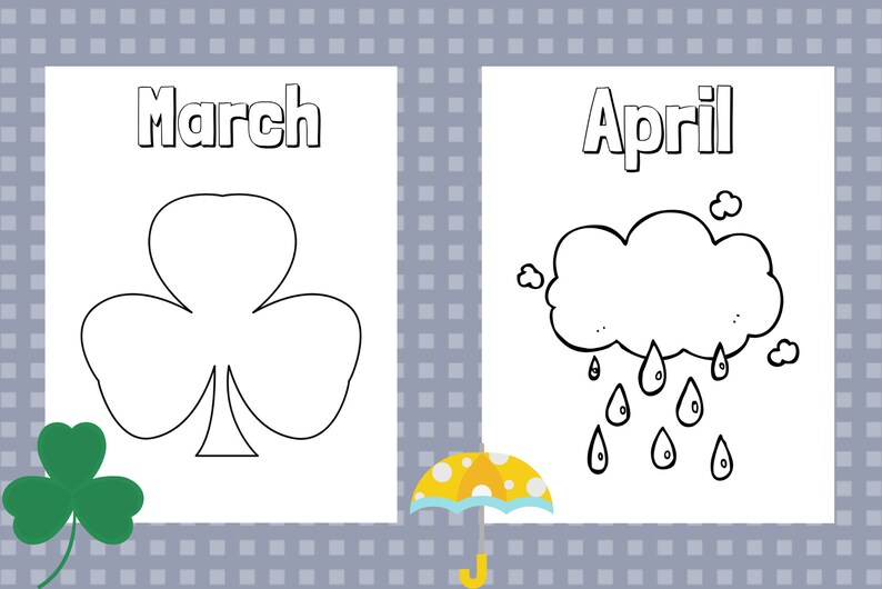 Months of the Year Printable Coloring Pages - Etsy