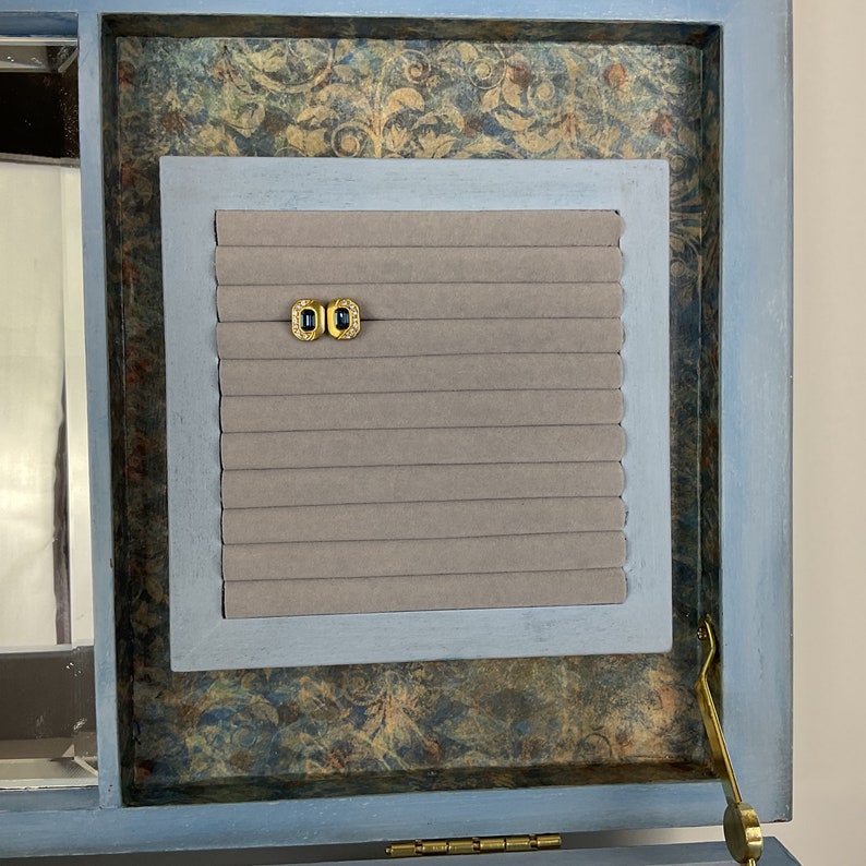 Light Blue Jewelry Chest Vintage Jewelry Box Hand Painted Etsy