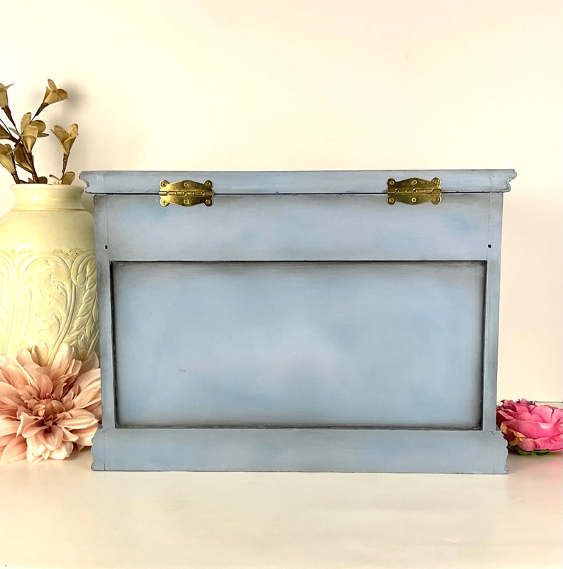 Light Blue Jewelry Chest Vintage Jewelry Box Hand Painted Etsy