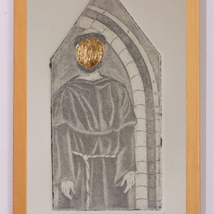 Sancte Francis (St. Francis of Assisi Catholic Artwork, original art devotional image)