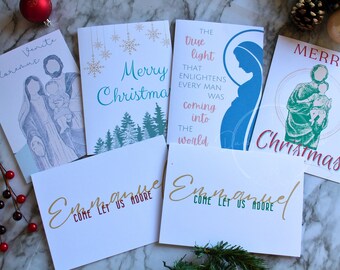 Christmas Cards (Christmas stationery cards with greetings, Catholic Christian Artwork)
