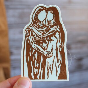 The Visitation sticker (Mary and Elizabeth original artwork for laptop, water bottle and more)