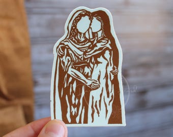 The Visitation sticker (Mary and Elizabeth original artwork for laptop, water bottle and more)