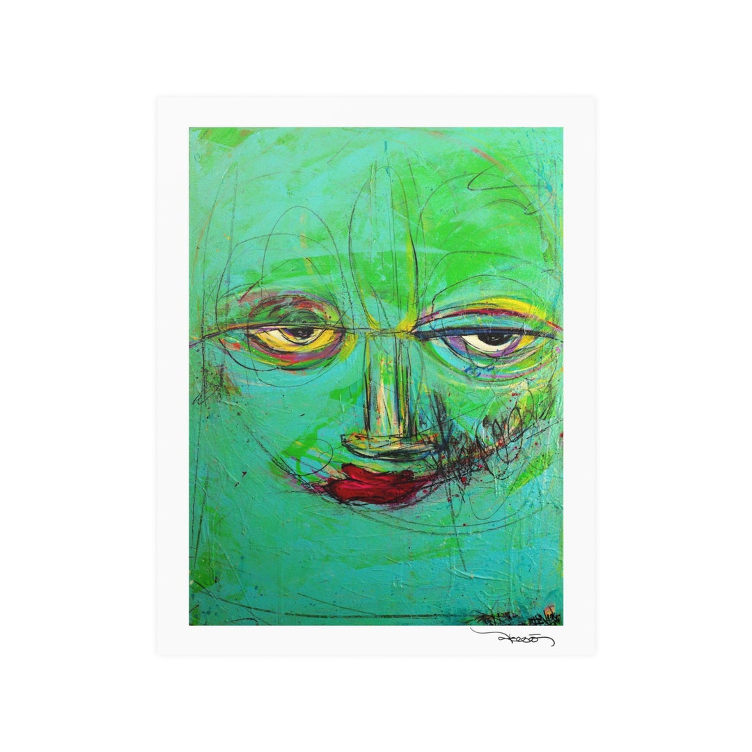 Colorful Abstract Face Wall Art Print 11x14 Original Art - Etsy