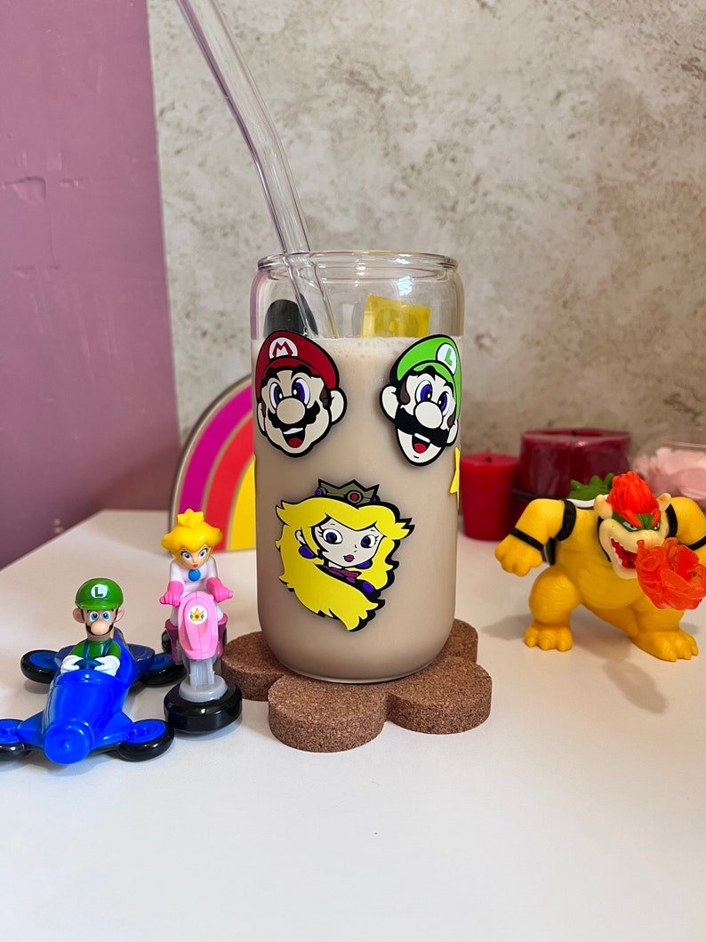 Mario Bros Cup Super Mario Glass Cup Mario Bros the Movie Etsy