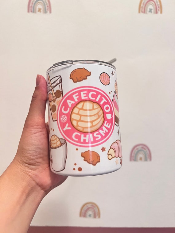 Cute Iced Coffee Snowglobe Tumbler, Concha Cafecito Y Chisme Boho