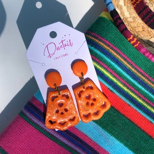 Papel picado dangle earrings, Latina-inspired studs, Mexican traditional art, dia de muertos, Fiesta earrings, gift for her, sugar skull