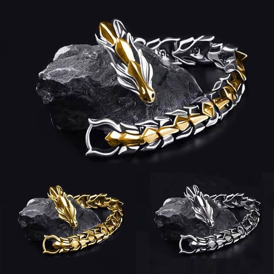 Dragon Bracelet. Silver Dragon Bracelet Gold Dragon Bracelet Etsy