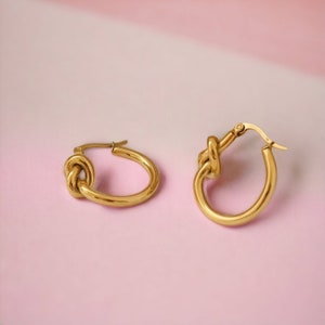 Gold hoop earrings, Knotted gold earrings, Knotted Hoop earrings, Hoop earrings, Twisted Gold earrings, Earrings for women, Gift for her