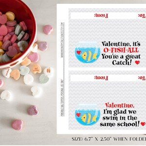Goldfish Valentine Bag Toppers, Printable Valentine&#39;s Day Treat Bag Labels, Valentine Labels, Fish Valentine Tag, Its Ofishall goldfish tags