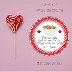 Cereal Valentine Favor Tags, Pegatinas imprimibles de San Valentín preescolar, Cereal Valentines, Caja de Cereal Valentine Tag, Cereal Valentine Cards