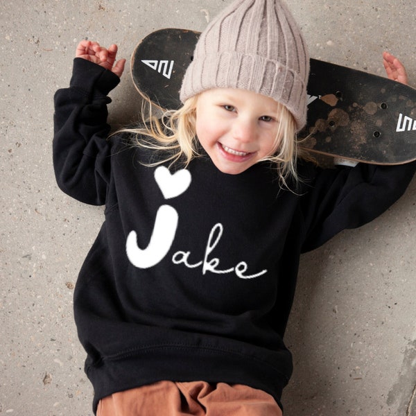 Personalised baby/kids sweatshirt - HEART INITIAL NAME