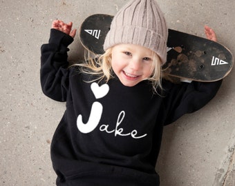 Personalised baby/kids sweatshirt - HEART INITIAL NAME