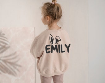 Personalised baby/kids Easter sweatshirt, Easter Bunny Top, Sibling Easter Outfits, Easter Gift, First Easter - EASTER BUNNY NAME