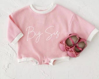 Personalised Big Sister Long Sleeve Romper for Baby Announcement