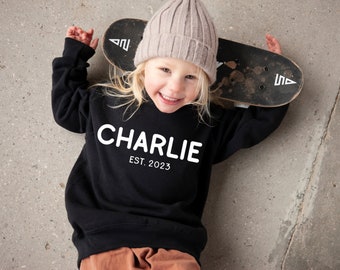 Personalised baby/kids sweatshirt - CLASSIC NAME & EST