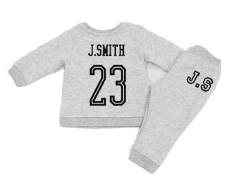 Personalised Kids/Baby Tracksuit, Custom Varsity Sweatshirt, Name Jersey Trackpants, Personalised Clothing Sets/Gifts - VARSITY TRACKSUIT