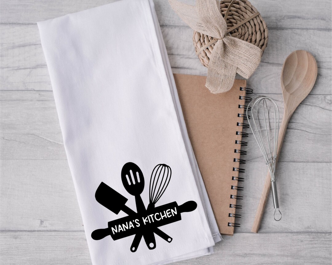 Personalised Tea Towel, Design Your Own Kitchen Towel, Flour Sack Tea
