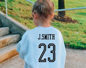 Personalised Baby / Kids Varsity Jumper Custom Name & Year Jersey Sweatshirt