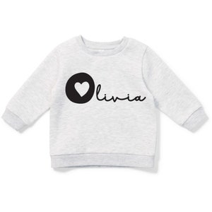 Personalised baby/kids sweatshirt HEART INITIAL NAME image 5