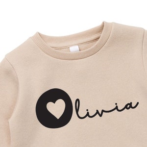 Personalised baby/kids sweatshirt HEART INITIAL NAME image 3