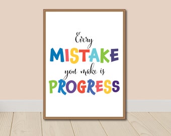 Positive Affirmation for Kids, Classroom Art, Motivational Poster, Positive Classroom Decor, Playroom, Homeschool Decor, Growth Mindset Art