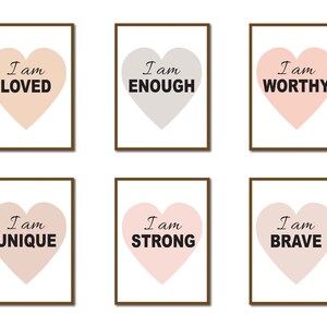 Affirmation Posters, Motivational Posters, Homeschool Decor, Classroom Wall Art, Playroom Decor, Kids Room Wall Art, Set of 6, Positivity
