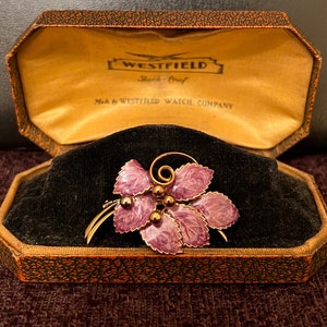 Enamel Flower Vintage Japan Brooch